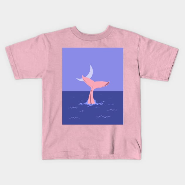 Tale of a Humpback whale's tail Illustration Kids T-Shirt by lisousisa